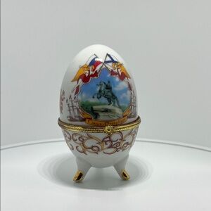 Vintage porcelain trinket box by A.C.K.O. (also AKM) from St. Petersburg, Russia